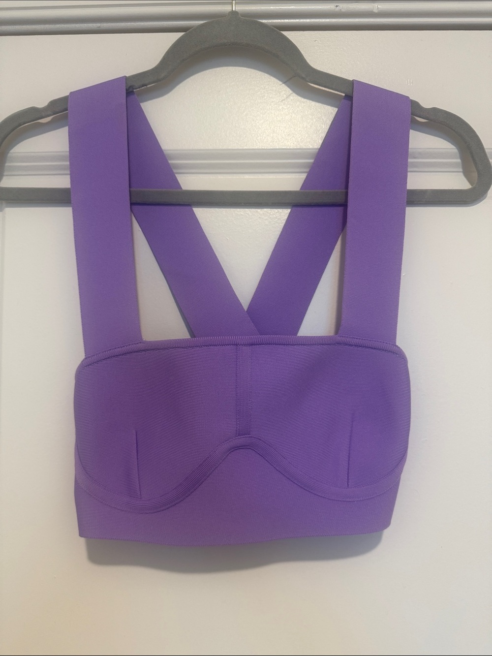 Herve Leger Lavender Purple Bandage Crop Top
